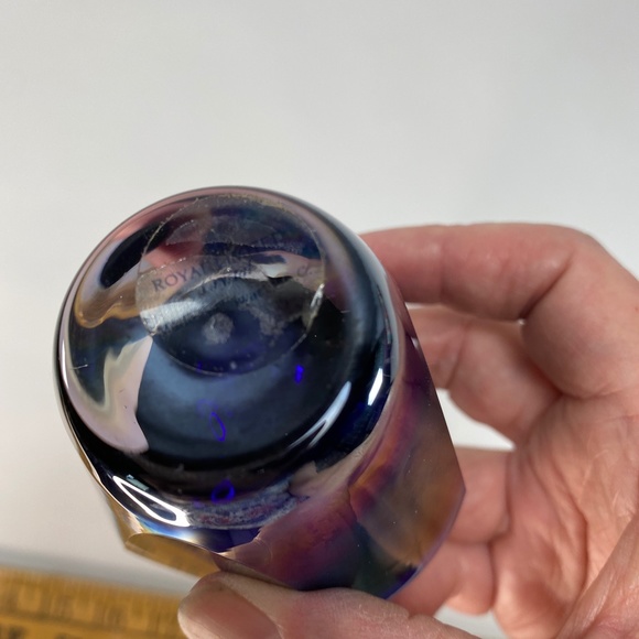 Vtg Royal Limited Cobalt Crystal Perfume Atomizer Bottle Iridescence Tassel - Picture 13 of 16